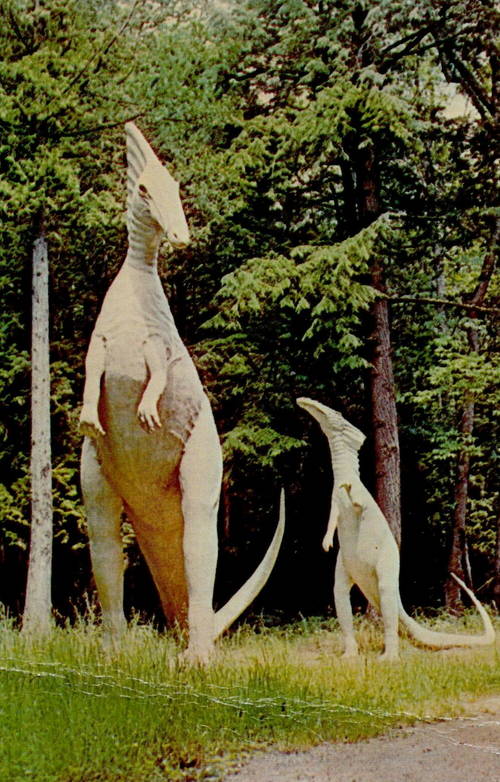 Dinosaur Gardens - Old Post Card View